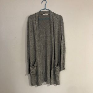 Cherish Gray and White Speckled Cardigan